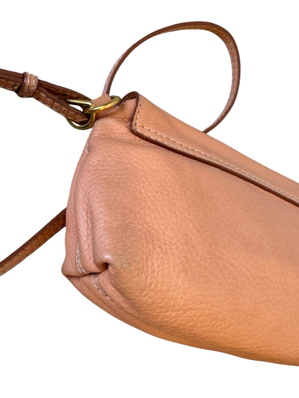 Chloe Apricot Pink Tan Brown  Leather Mini Marcie Crossbody Pouchette Bag Auth - Picture 7 of 14